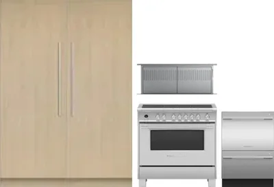 5 Piece Package Includes Refrigerator, Freezer, Range, Hood And Dishwasher